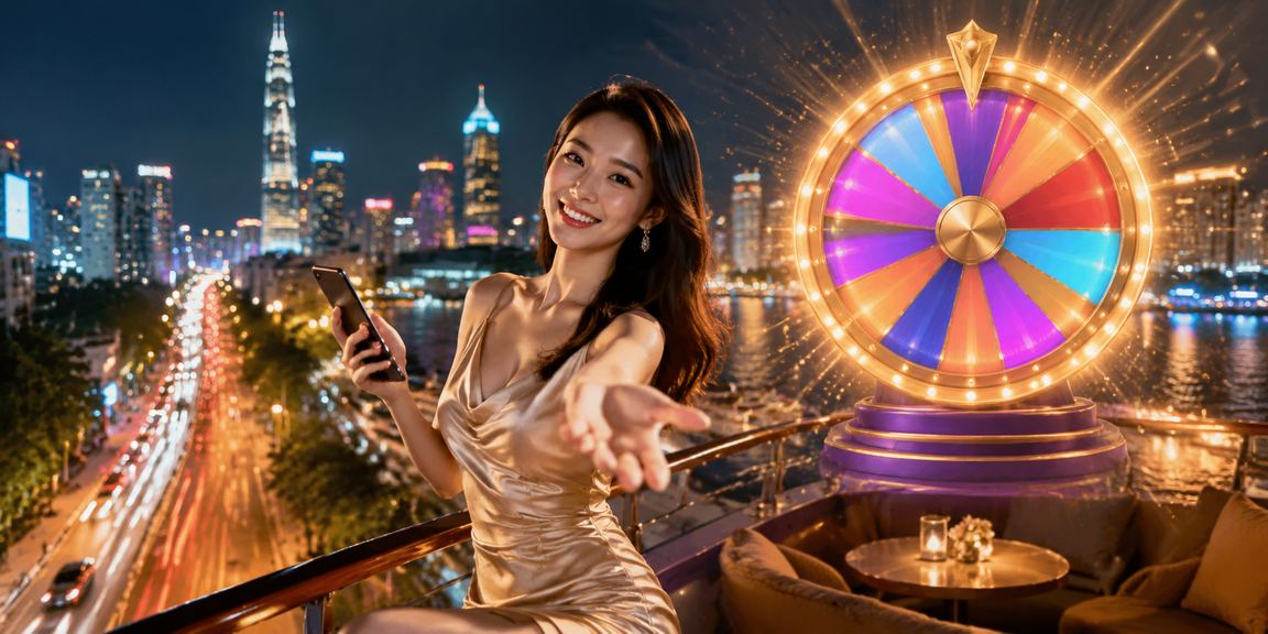 Không gian giải trí neon sôi động tại Hồ Chí Minh với các màn hình hiển thị lucky draw